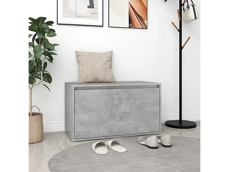 Panca da ingresso 80x40x45 cm MDF grigio cemento