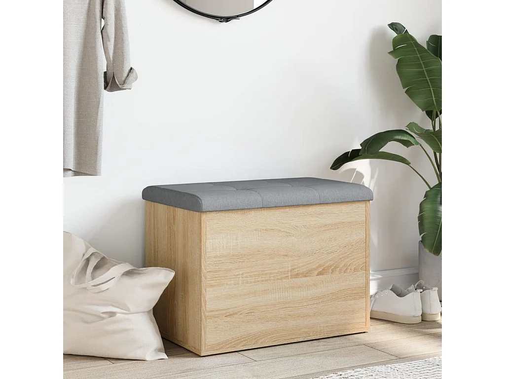 Panca contenitore in rovere Sonoma 62x42x45 cm in derivati del legno