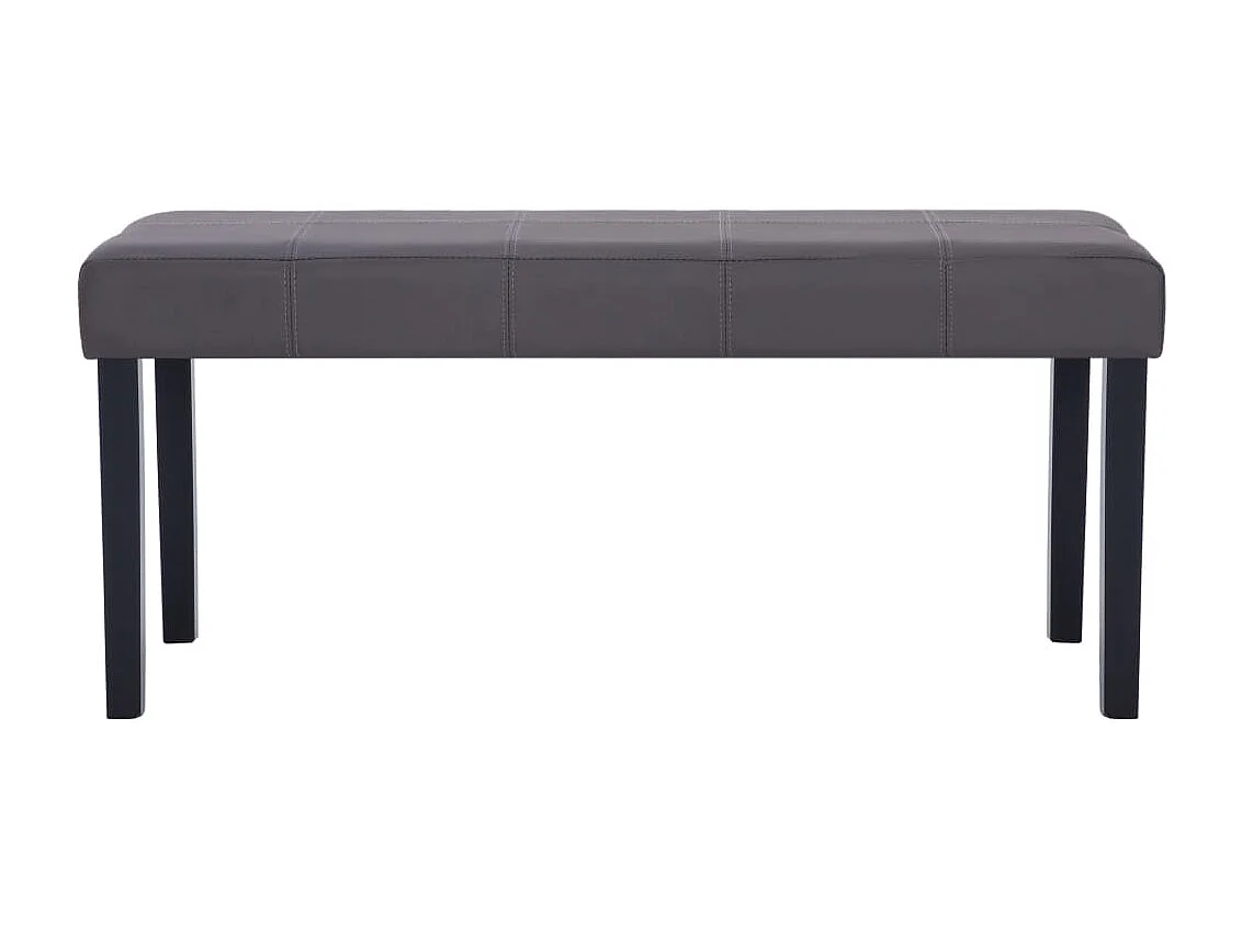 Banc en cuir synthétique gris de 106 cm