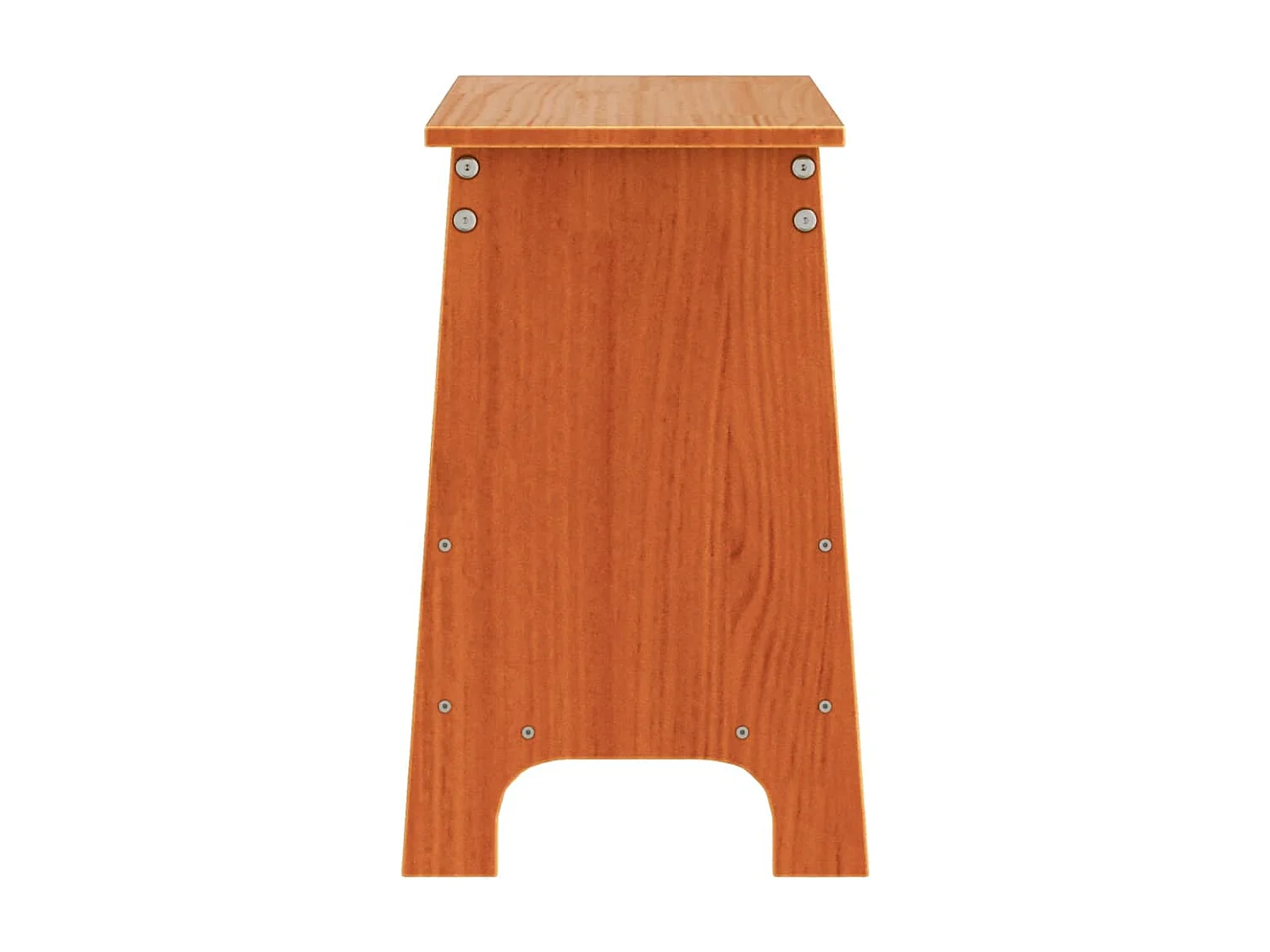 Banco de entrada em cera castanha 60x28x45 cm madeira maciça de pinho