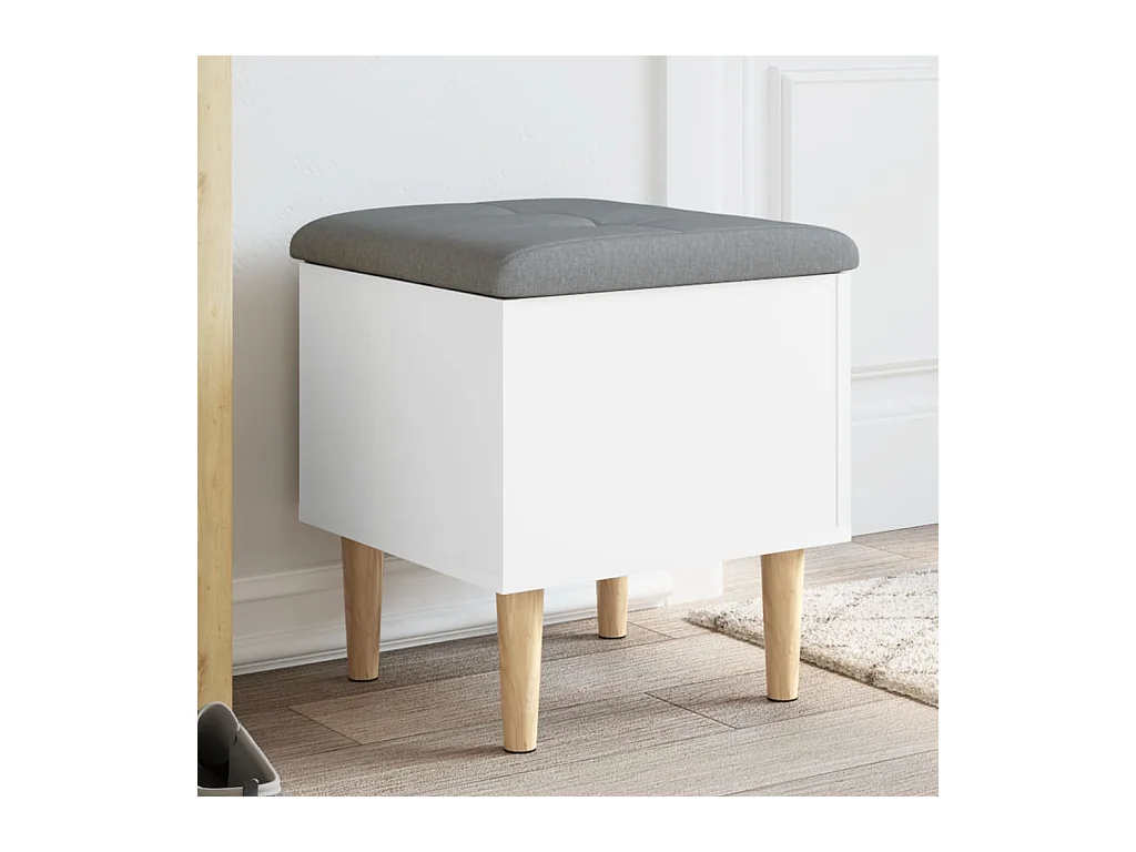 Banc de rangement blanc 42x42x46 cm bois d'ingénierie
