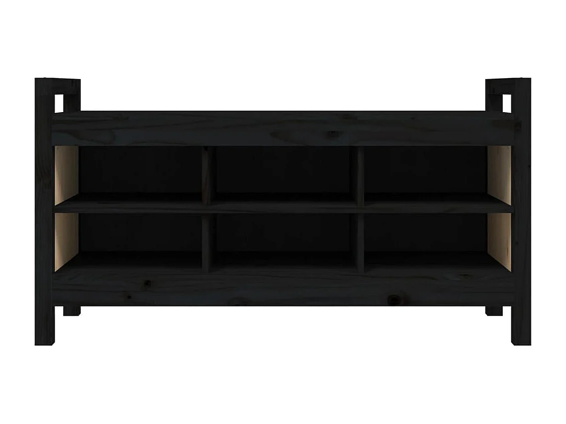 Banc d'entrée Noir 110x40x60 cm Bois de pin massif