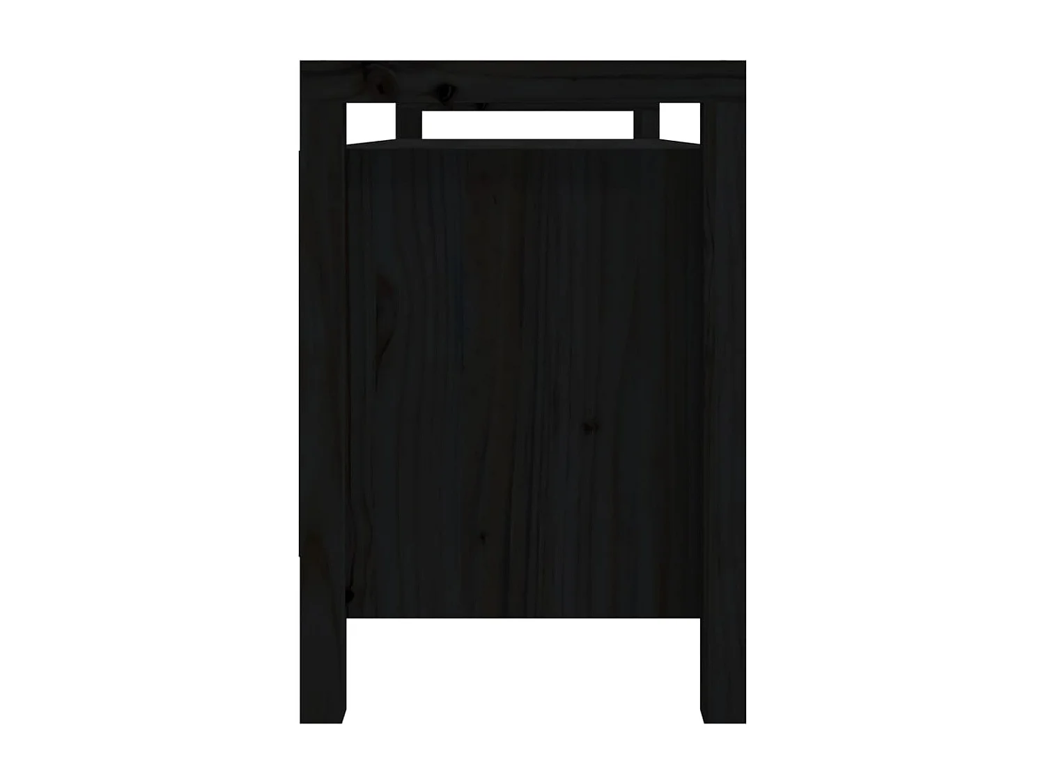 Panca da ingresso Nera 110x40x60 cm Legno di pino massiccio