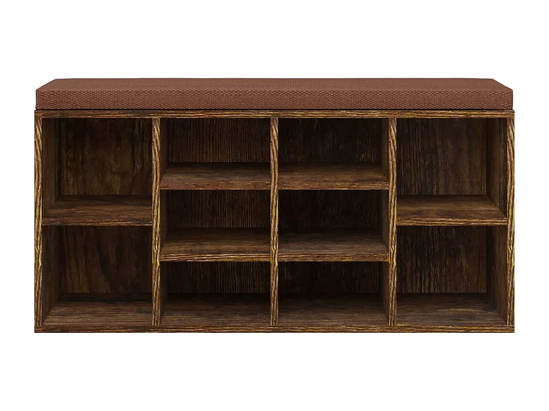 Panca per scarpe Rovere affumicato 103x30x48 cm MDF