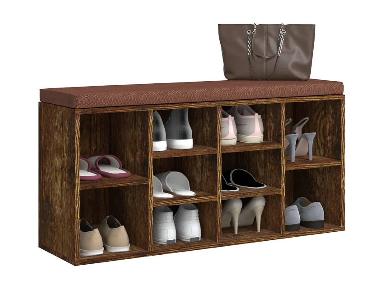 Schuhbank Räuchereiche 103x30x48 cm Holzwerkstoff