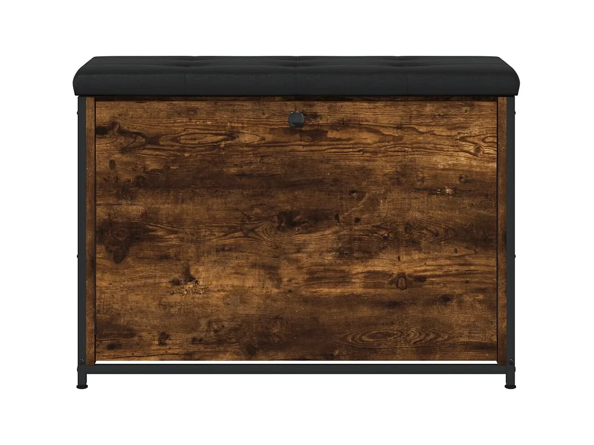 Banco zapatero con cajón abatible roble ahumado 82x32x56 cm