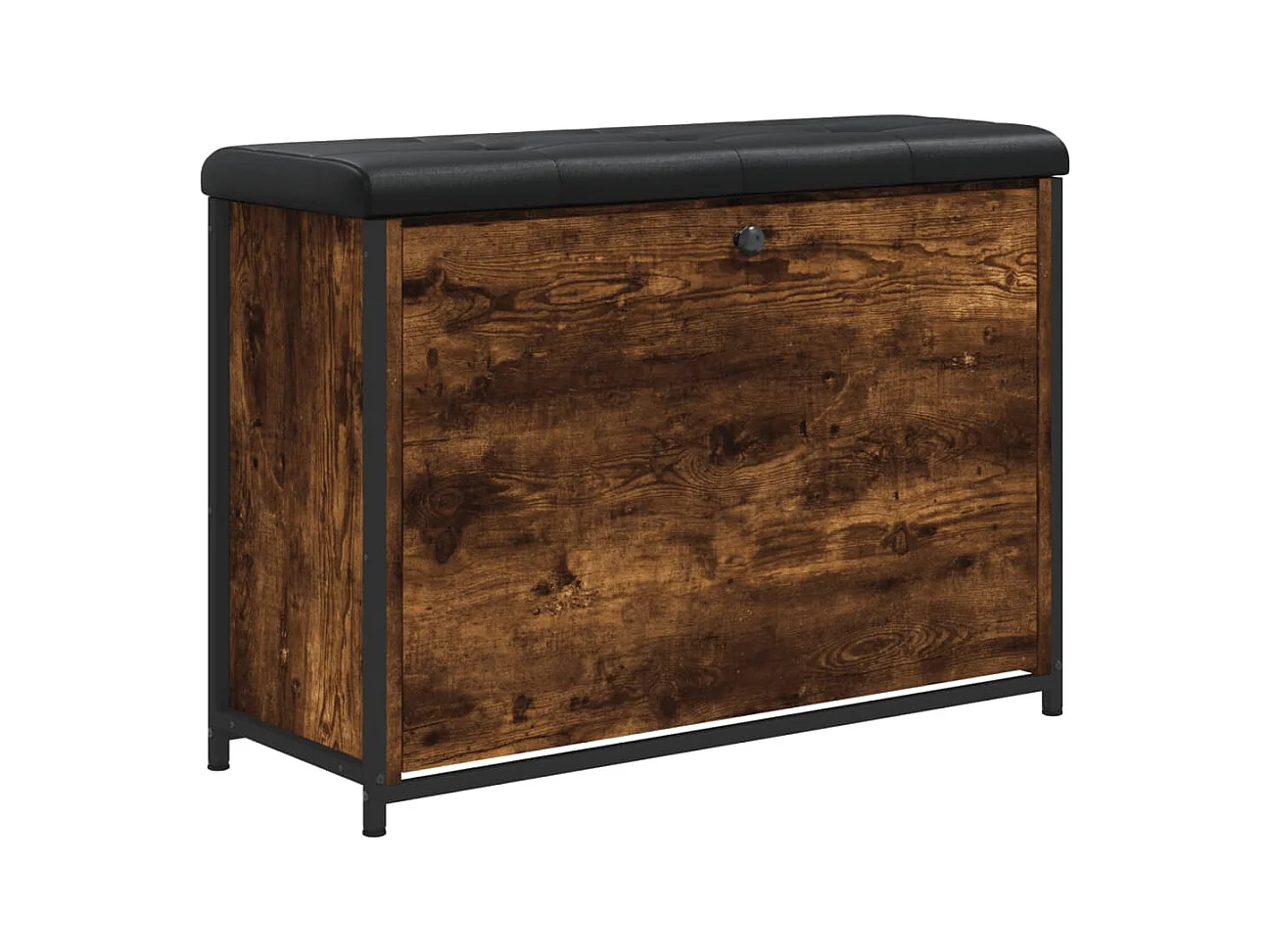 Schoenenbank met klaplade gerookt eiken 82x32x56 cm