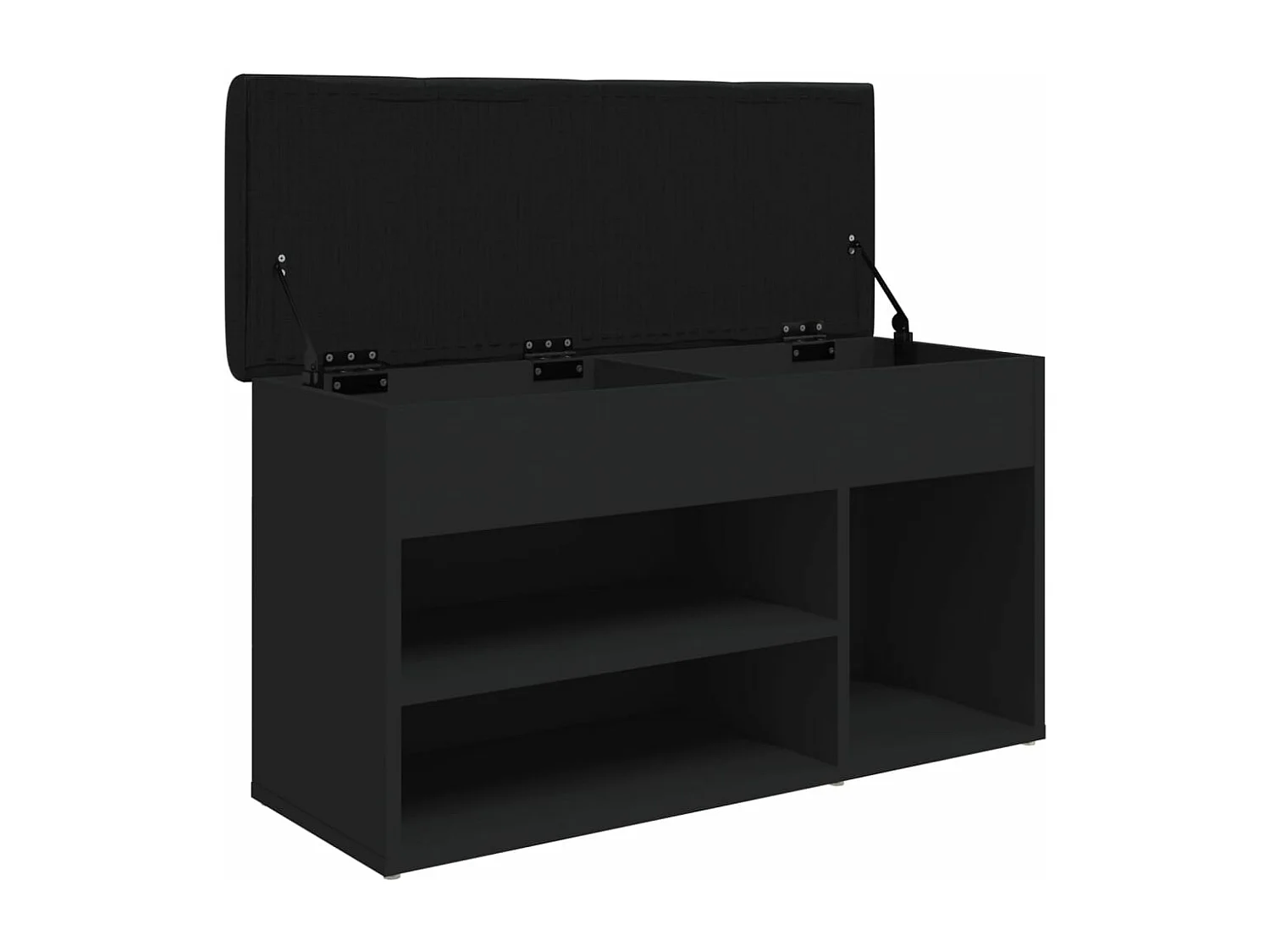 Banc à chaussures noir 82x32x45,5 cm bois d'ingénierie