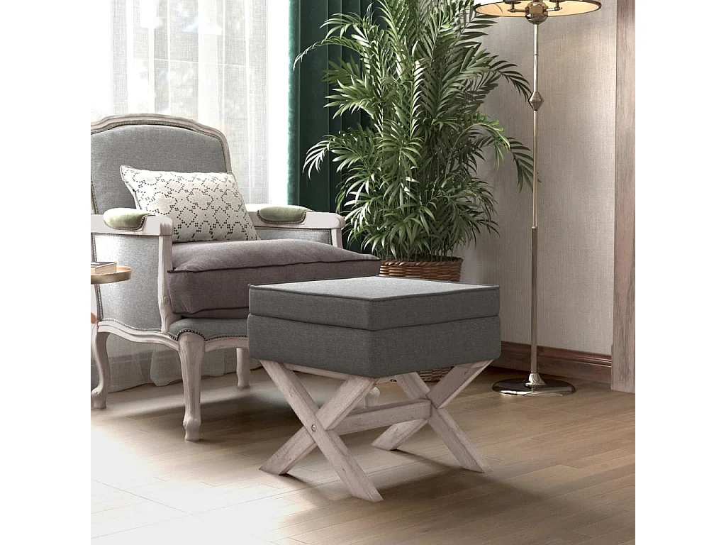 Banqueta de armazenamento Cinza escuro 45x45x49 cm Tecido