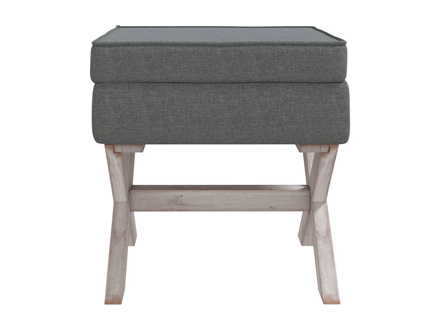 Banqueta de armazenamento Cinza escuro 45x45x49 cm Tecido