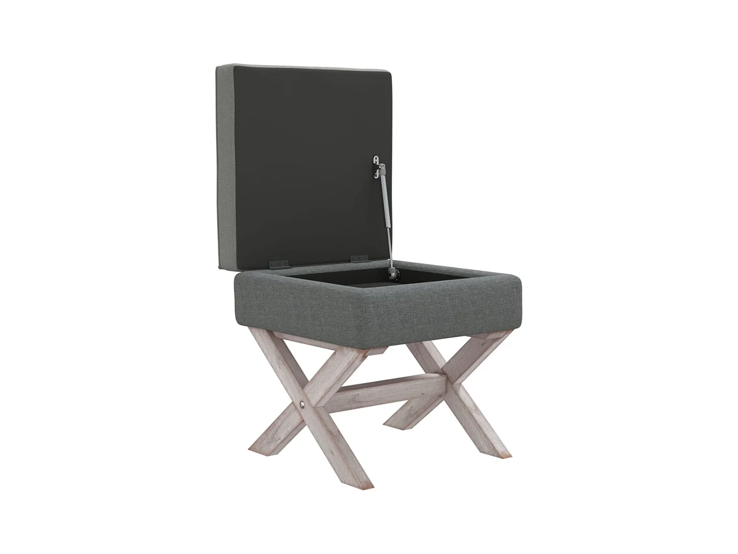 Tabouret de rangement Gris foncé 45x45x49 cm Tissu