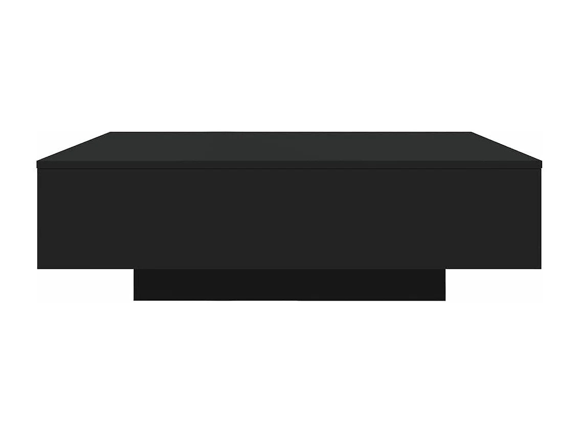 Table basse avec lumières LED noir 100x100x31 cm