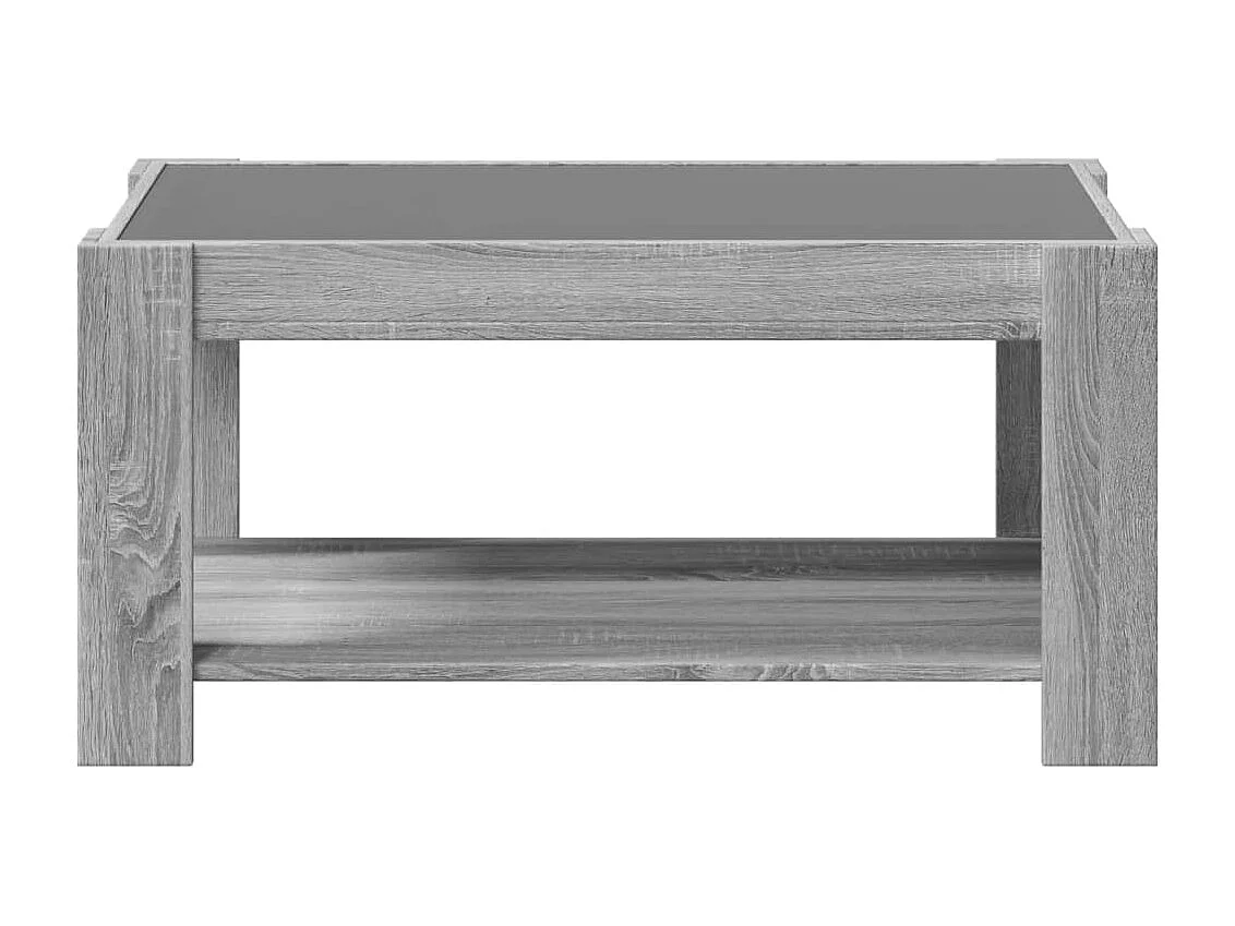 Mesa de centro c/ LEDs 93x53x45 cm madeira processada