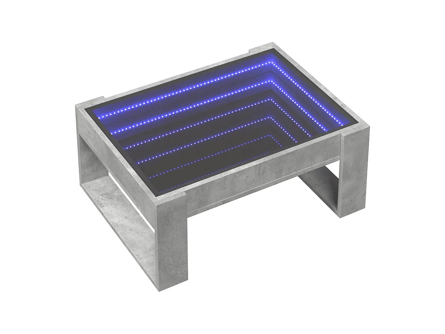 Table basse avec LED infini gris béton 70x53x30 cm