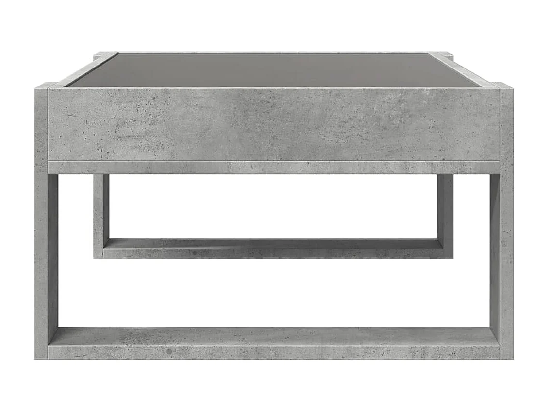 Table basse avec LED infini gris béton 70x53x30 cm