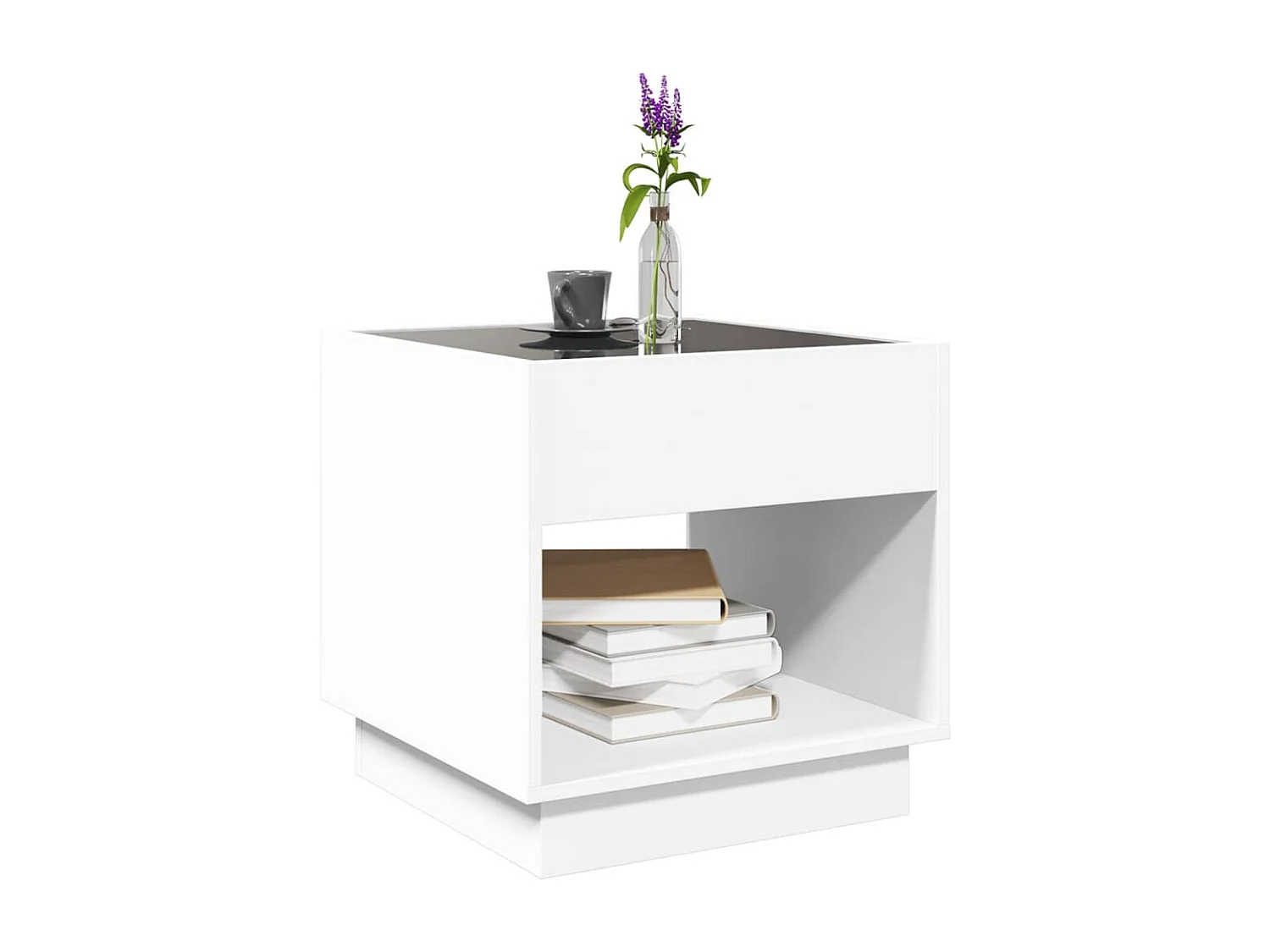 Table basse avec LED infini blanc 50x50x50 cm