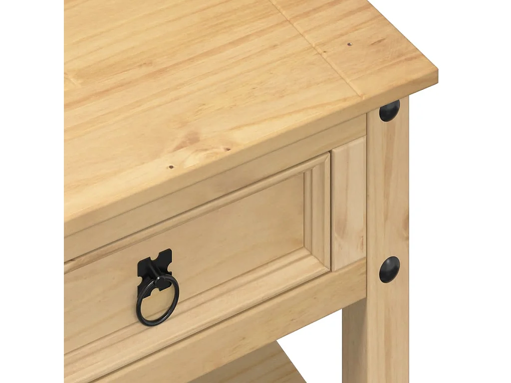 Tavolino con Cassetti Corona 100x48x45cm Legno Massello di Pino