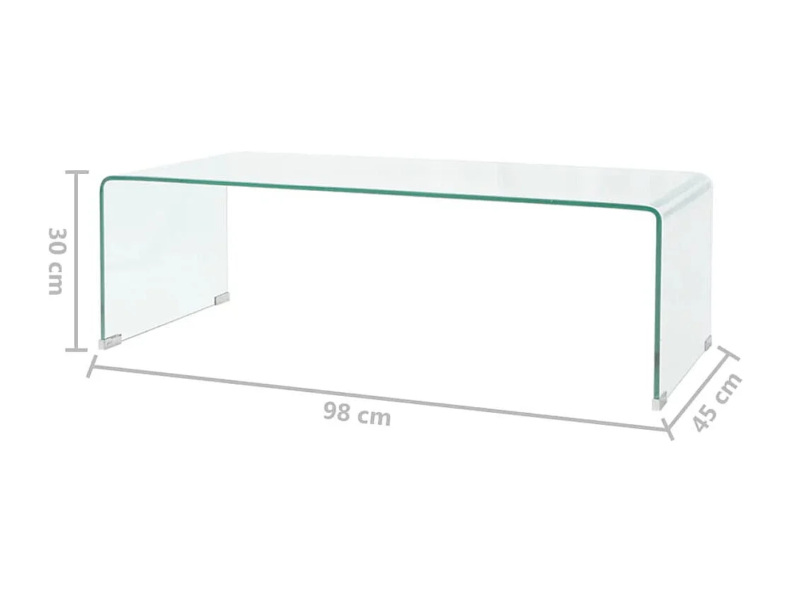 Mesa de centro em vidro temperado 98x45x30cm transparente