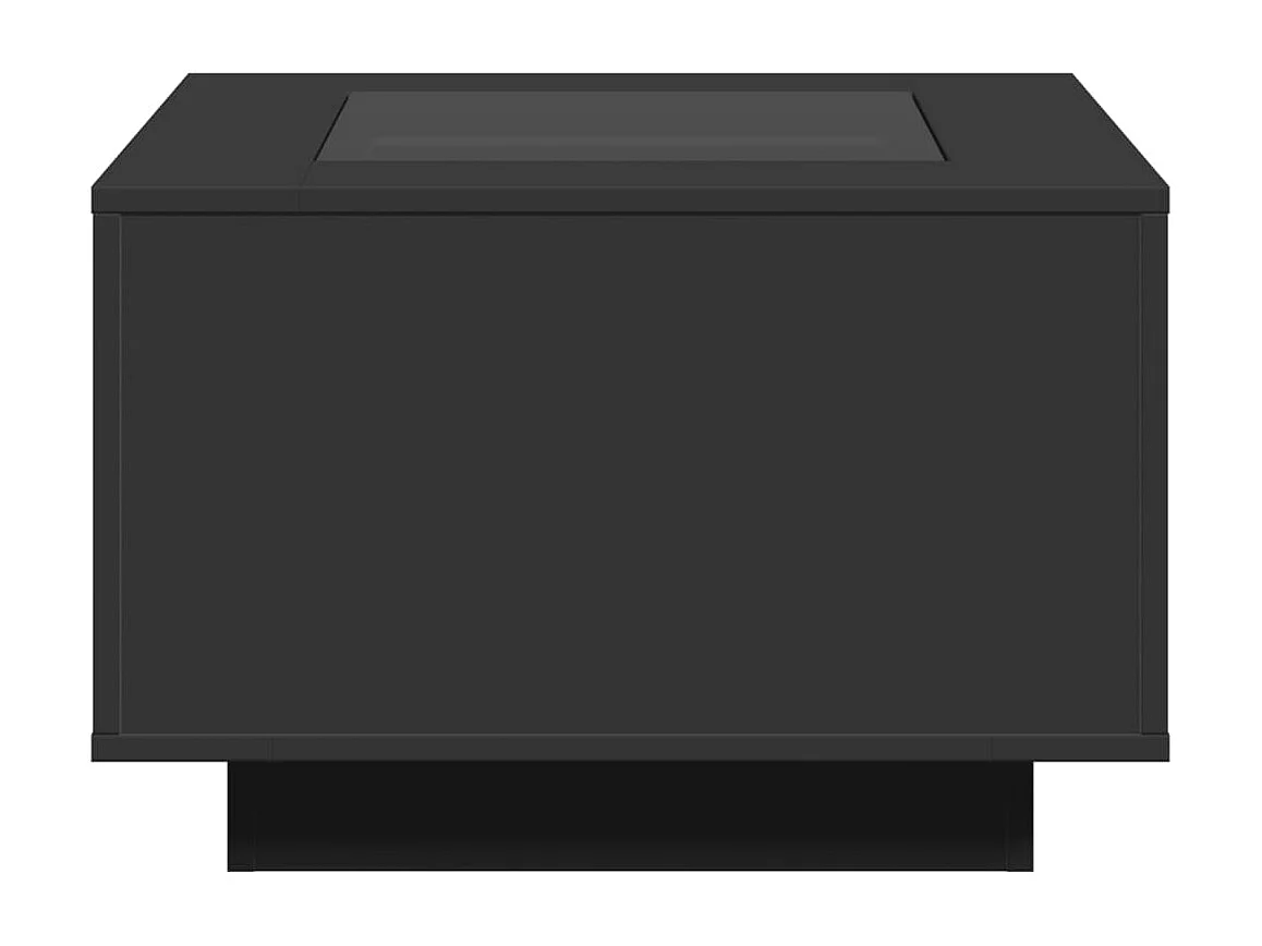 Table basse avec LED noir 60x60x40 cm bois d'ingénierie
