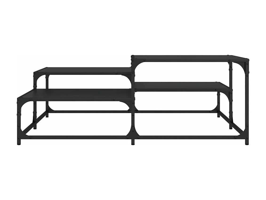 Tavolino da Salotto Nero 107x107x40 cm in Legno Multistrato