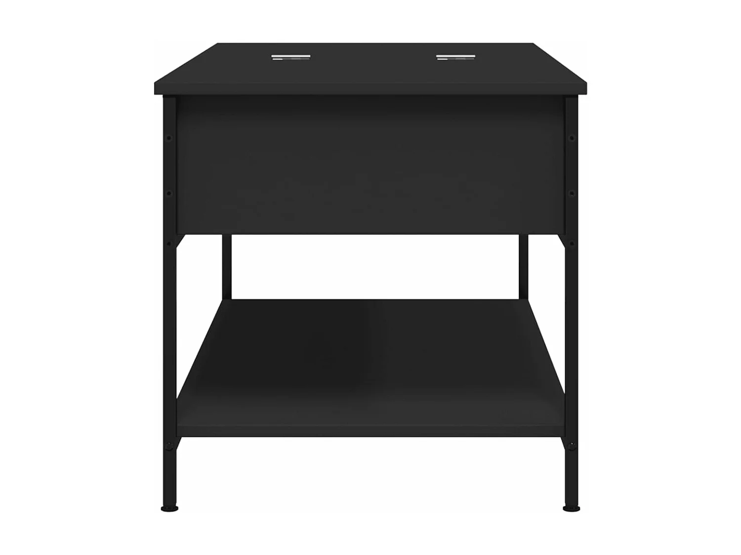 Mesa de centro madera de ingeniería y metal negro 100x50x50 cm