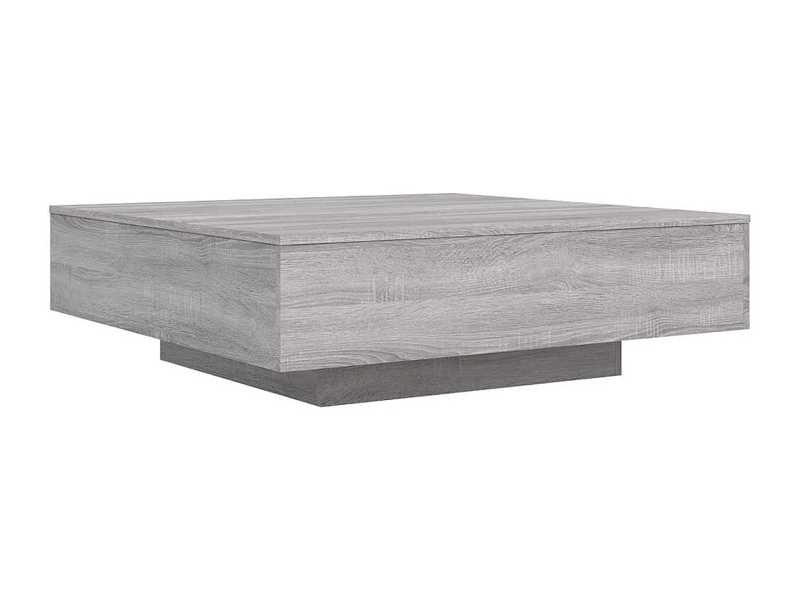 Table basse avec lumières LED sonoma gris 100x100x31 cm
