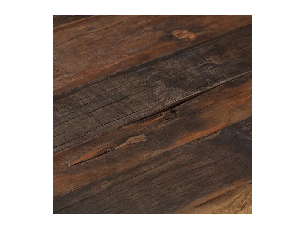 Table basse doré acier inoxydable et bois de mélèze massif