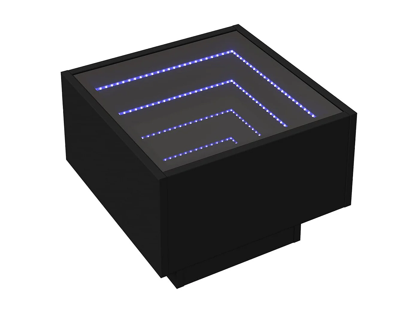 Table d'appoint avec LED noir 40x40x30 cm bois d'ingénierie