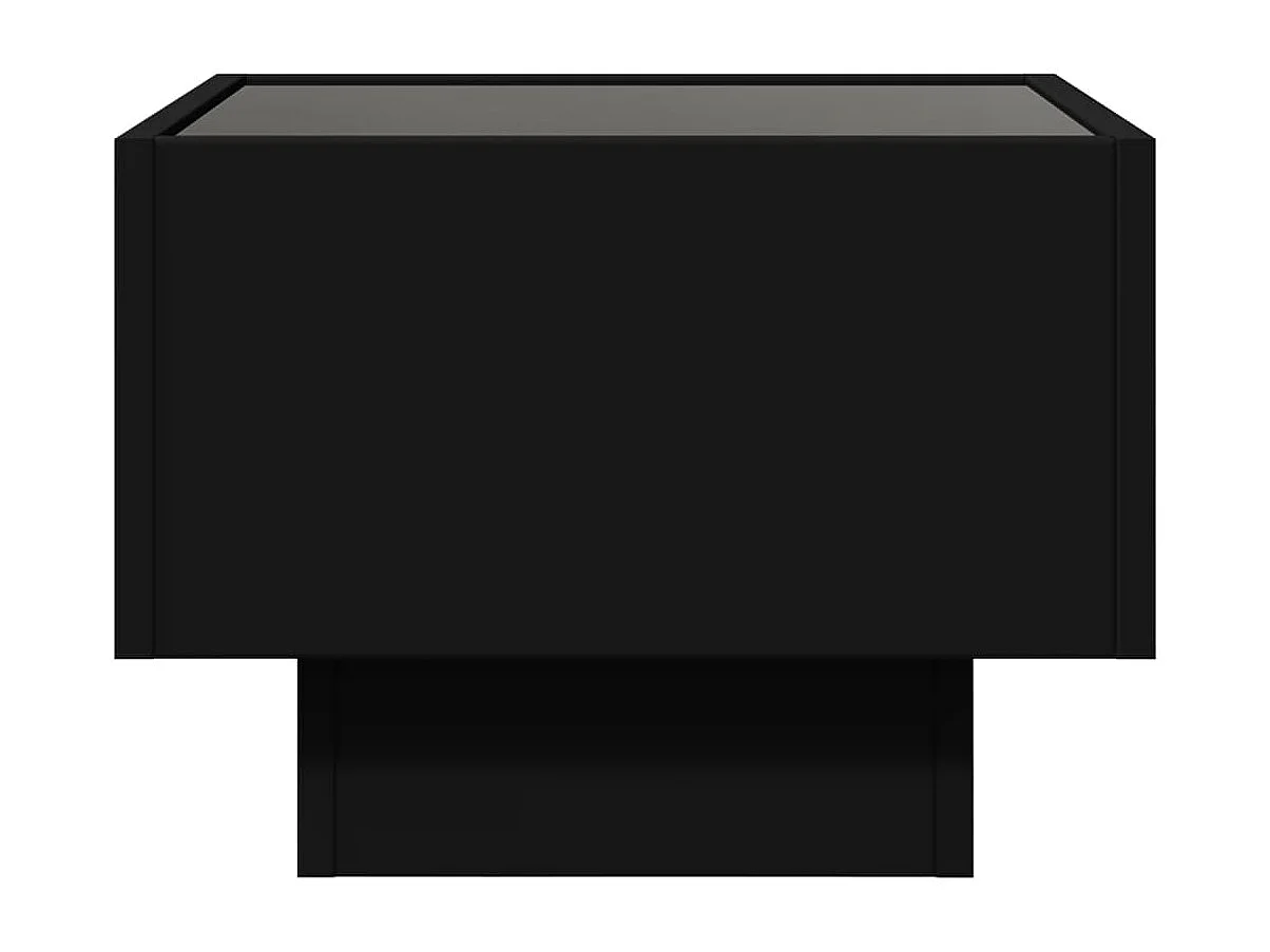 Table d'appoint avec LED noir 40x40x30 cm bois d'ingénierie
