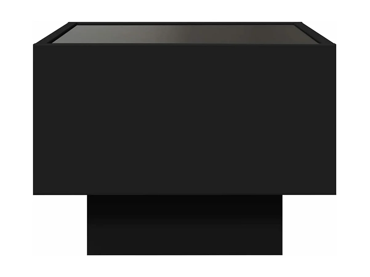 Table d'appoint avec LED noir 40x40x30 cm bois d'ingénierie