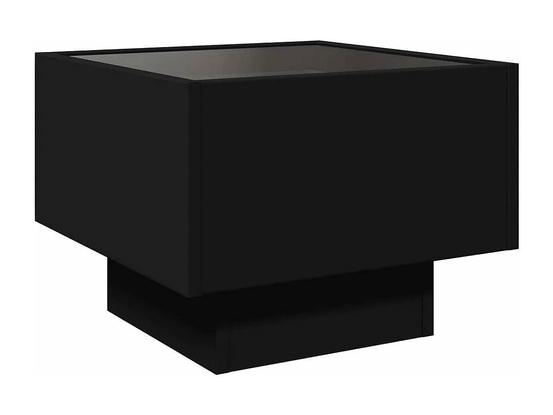 Table d'appoint avec LED noir 40x40x30 cm bois d'ingénierie