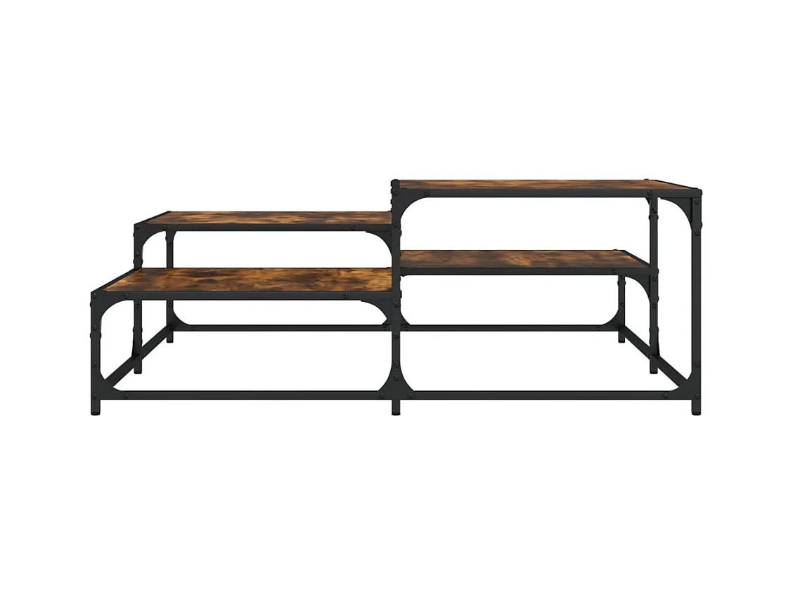 Salontafel 107x107x40 cm bewerkt hout gerookt eikenkleurig