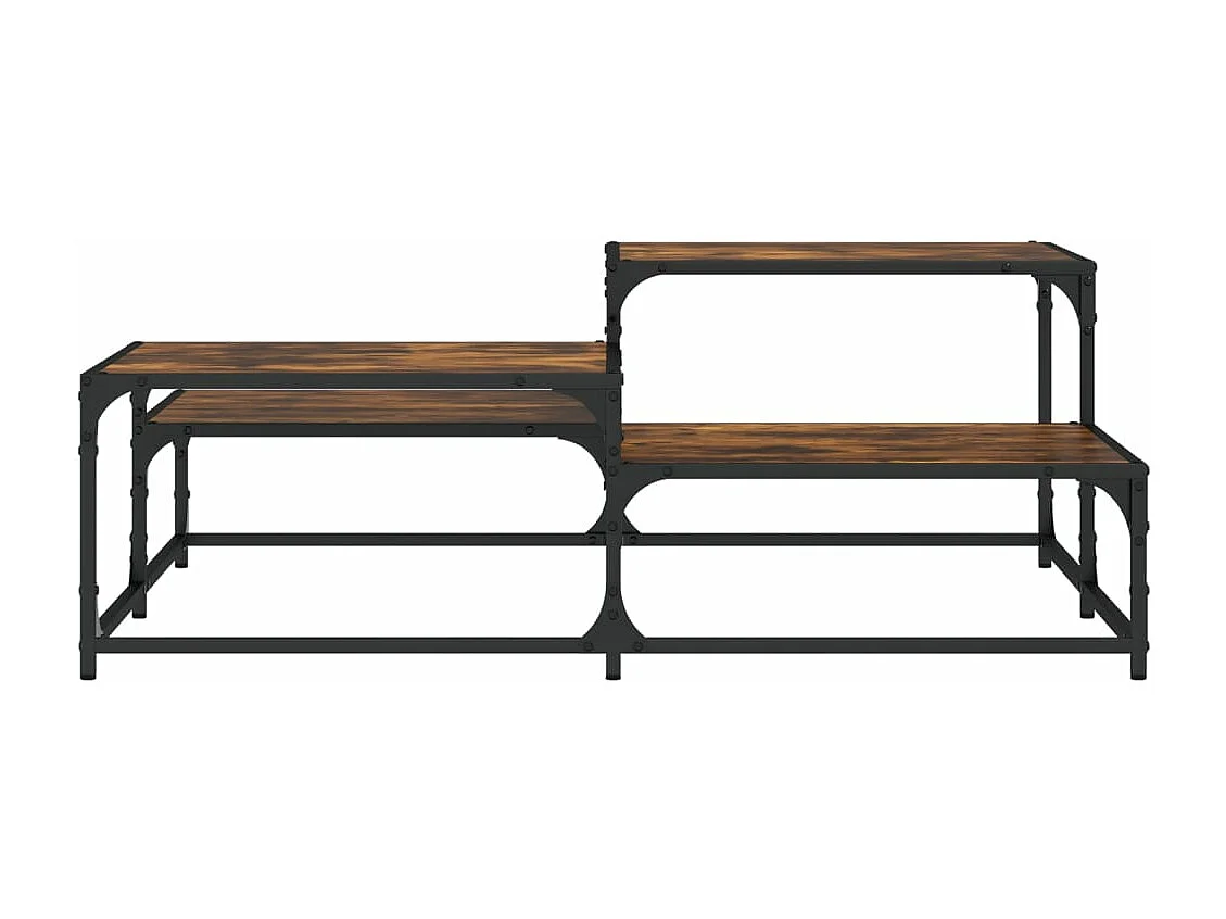 Tavolino da Salotto Rovere Fumo 107x107x40 cm Legno Multistrato