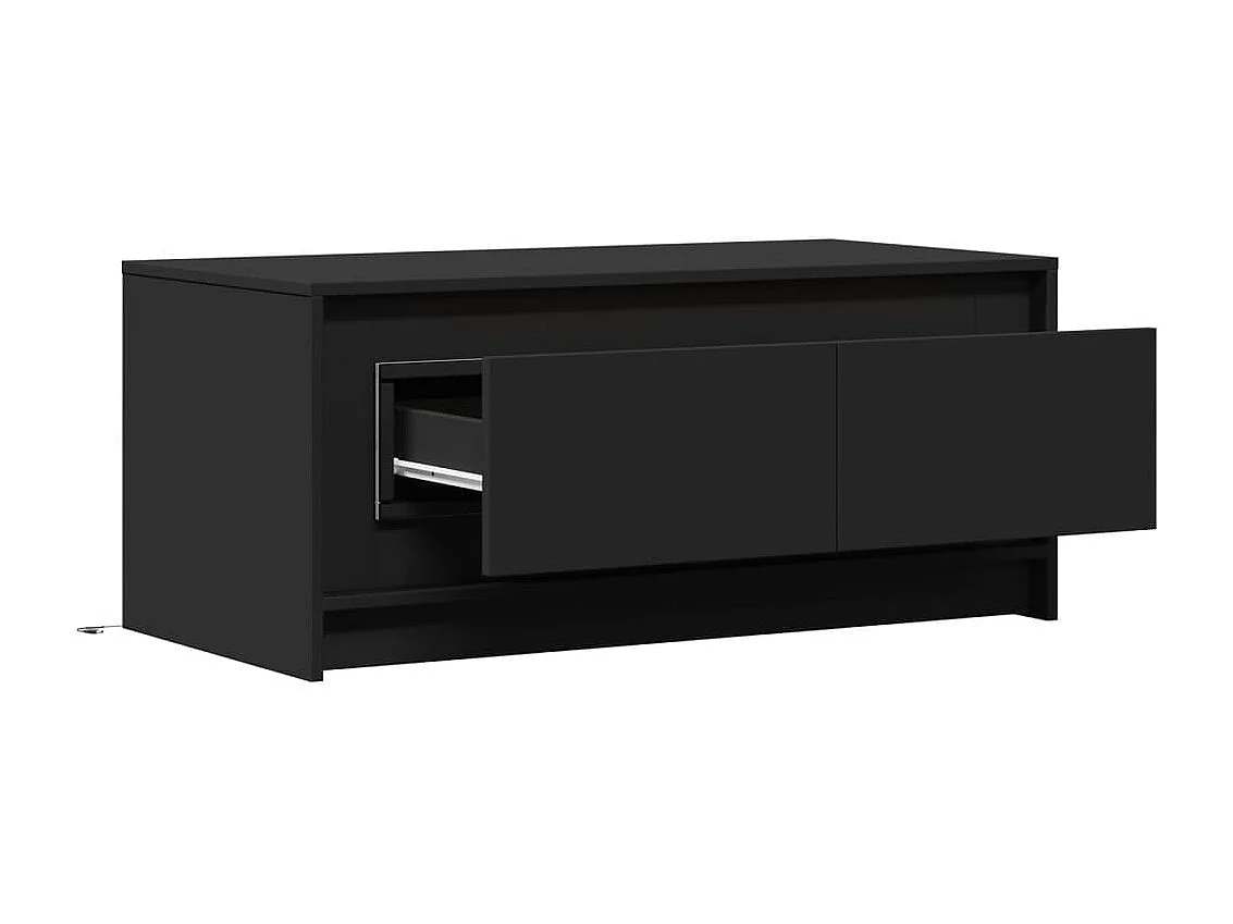 Tavolino da Salotto con Luci LED Nero in Truciolato