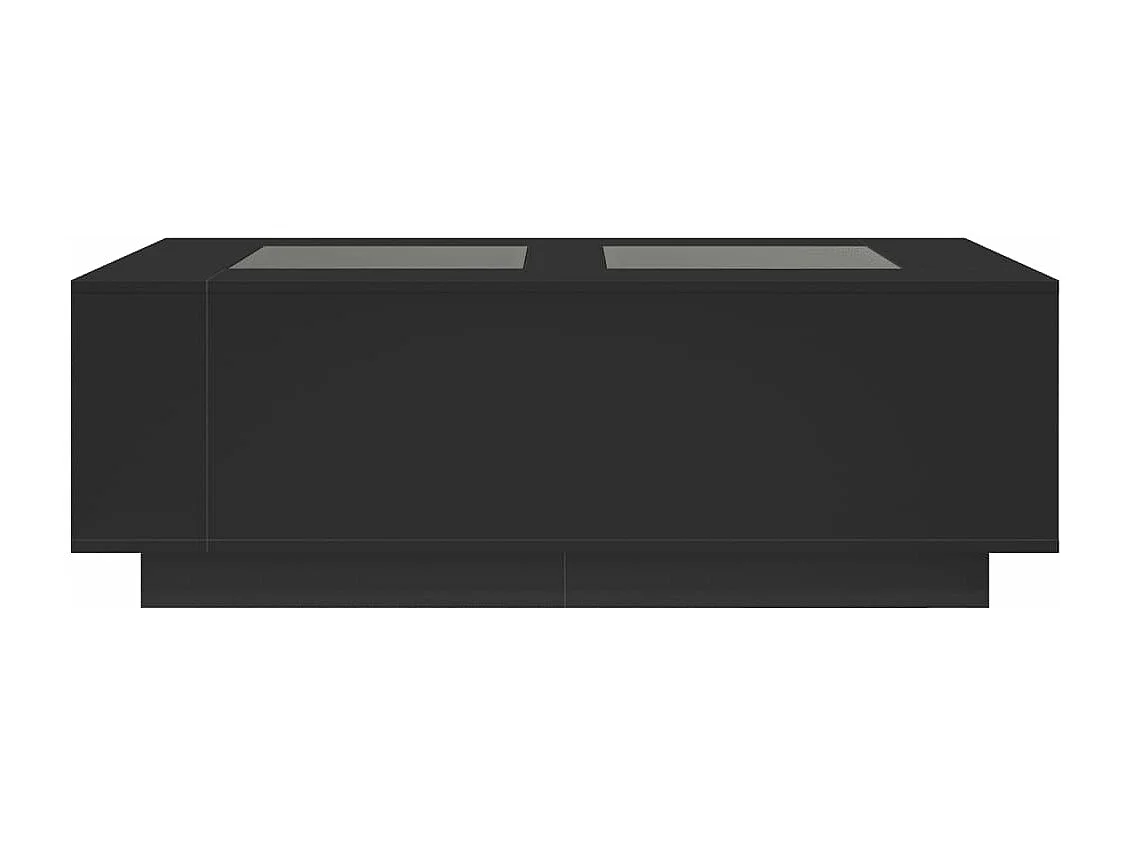 Table basse avec LED infini noir 116x69x40 cm
