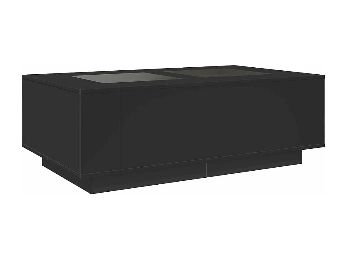 Table basse avec LED infini noir 116x69x40 cm