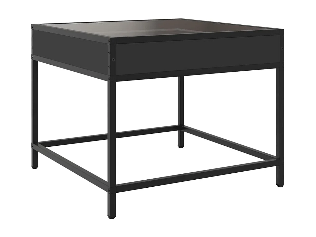 Tavolino da Salotto con LED Infinity Nero 50x50x41 cm