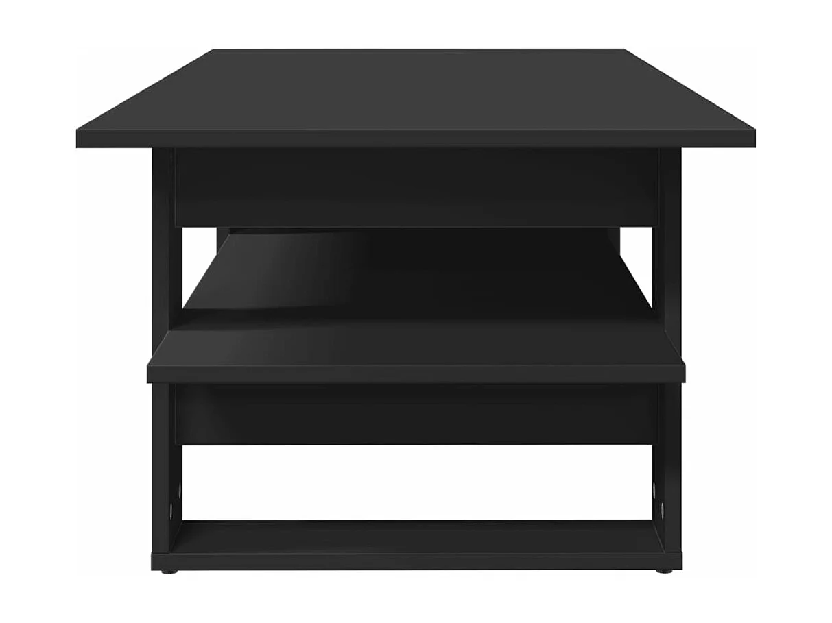 Tavolino da Salotto Nero 102x55x42 cm in Legno Multistrato