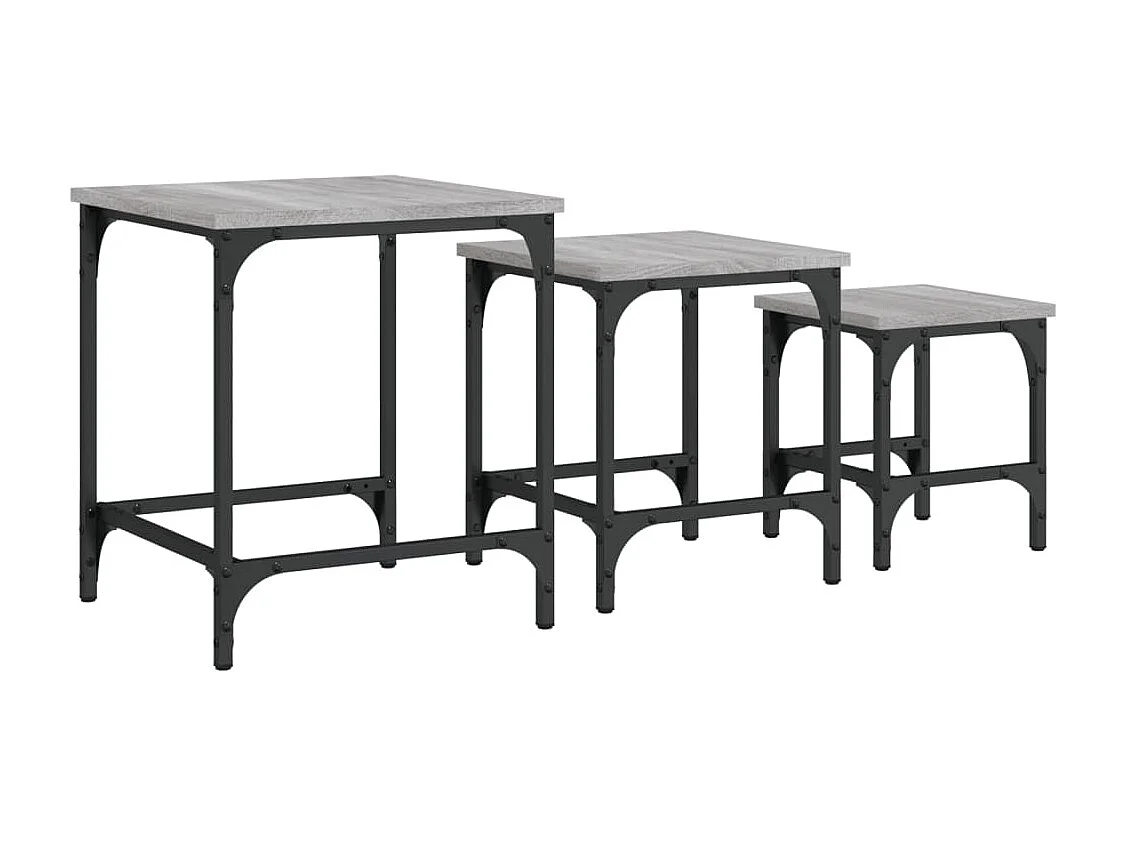 Tables basses gigognes 3 pcs sonoma gris bois d'ingénierie