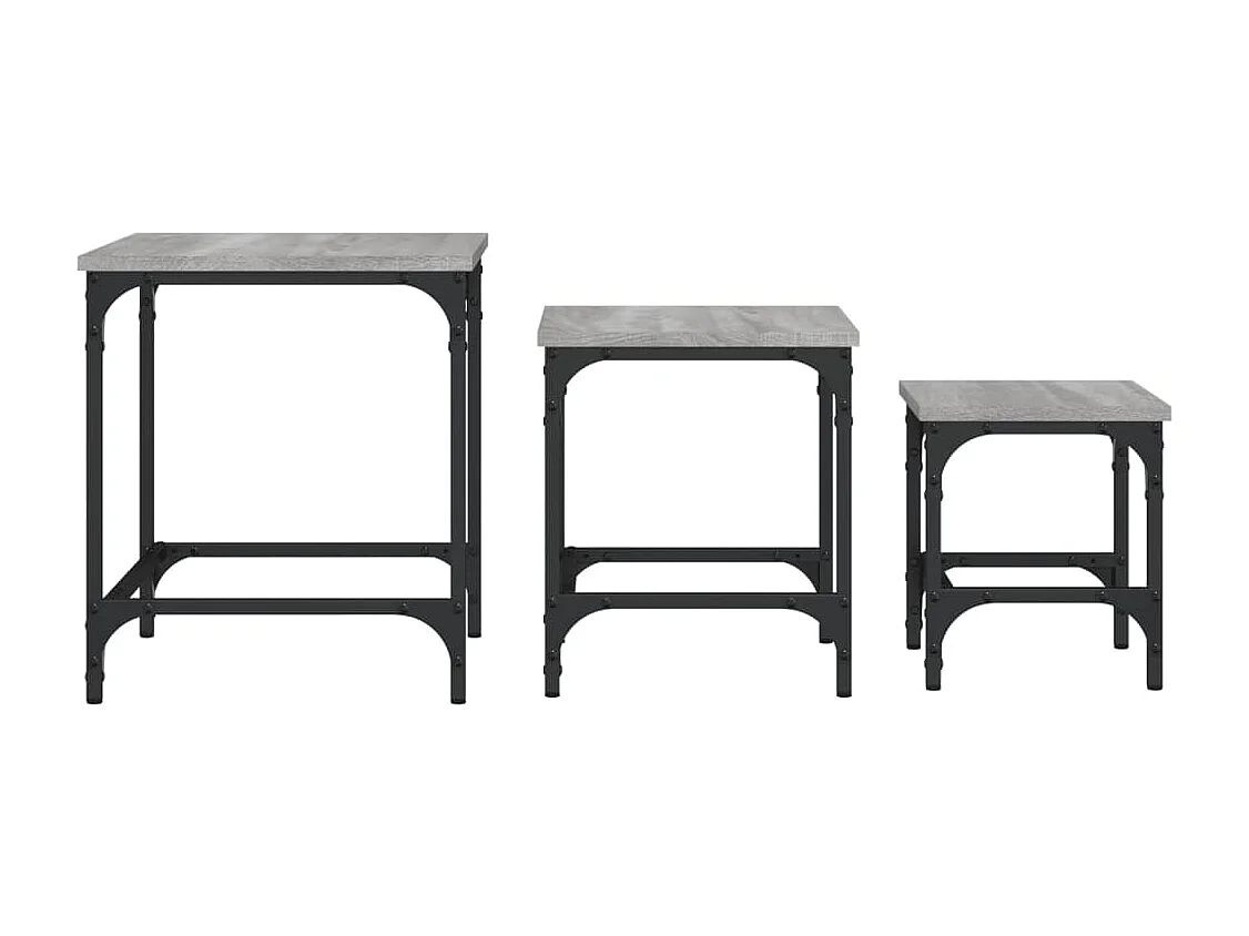 Tables basses gigognes 3 pcs sonoma gris bois d'ingénierie