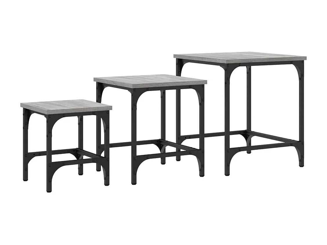 Tables basses gigognes 3 pcs sonoma gris bois d'ingénierie