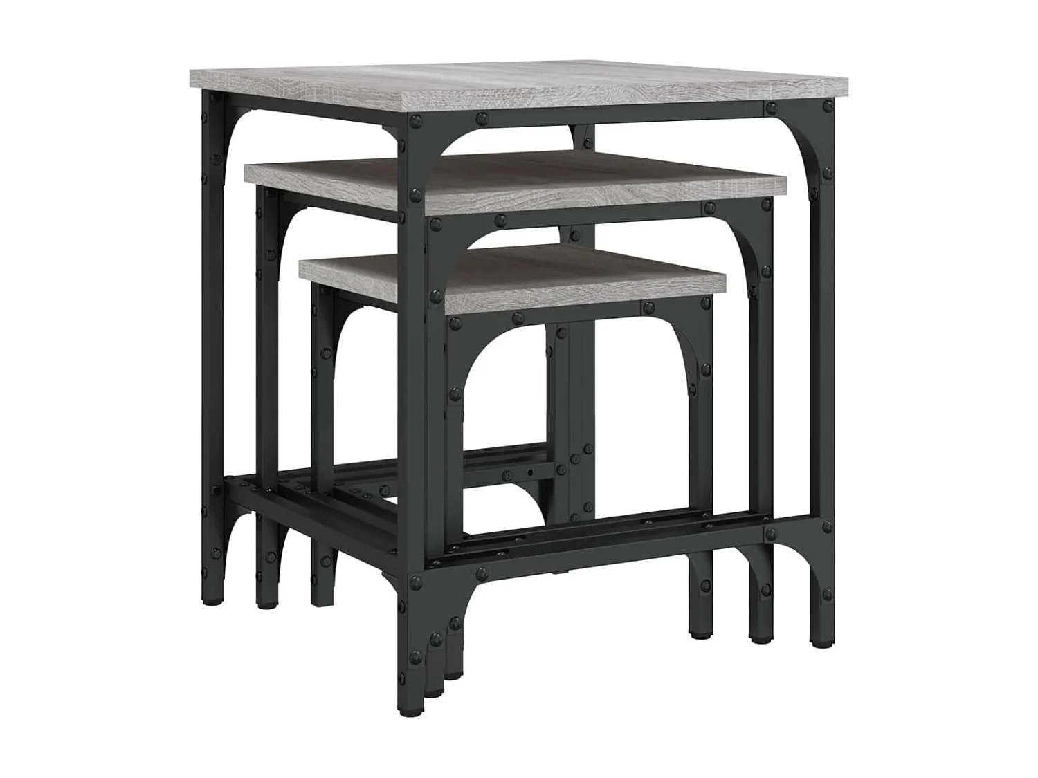 Tables basses gigognes 3 pcs sonoma gris bois d'ingénierie