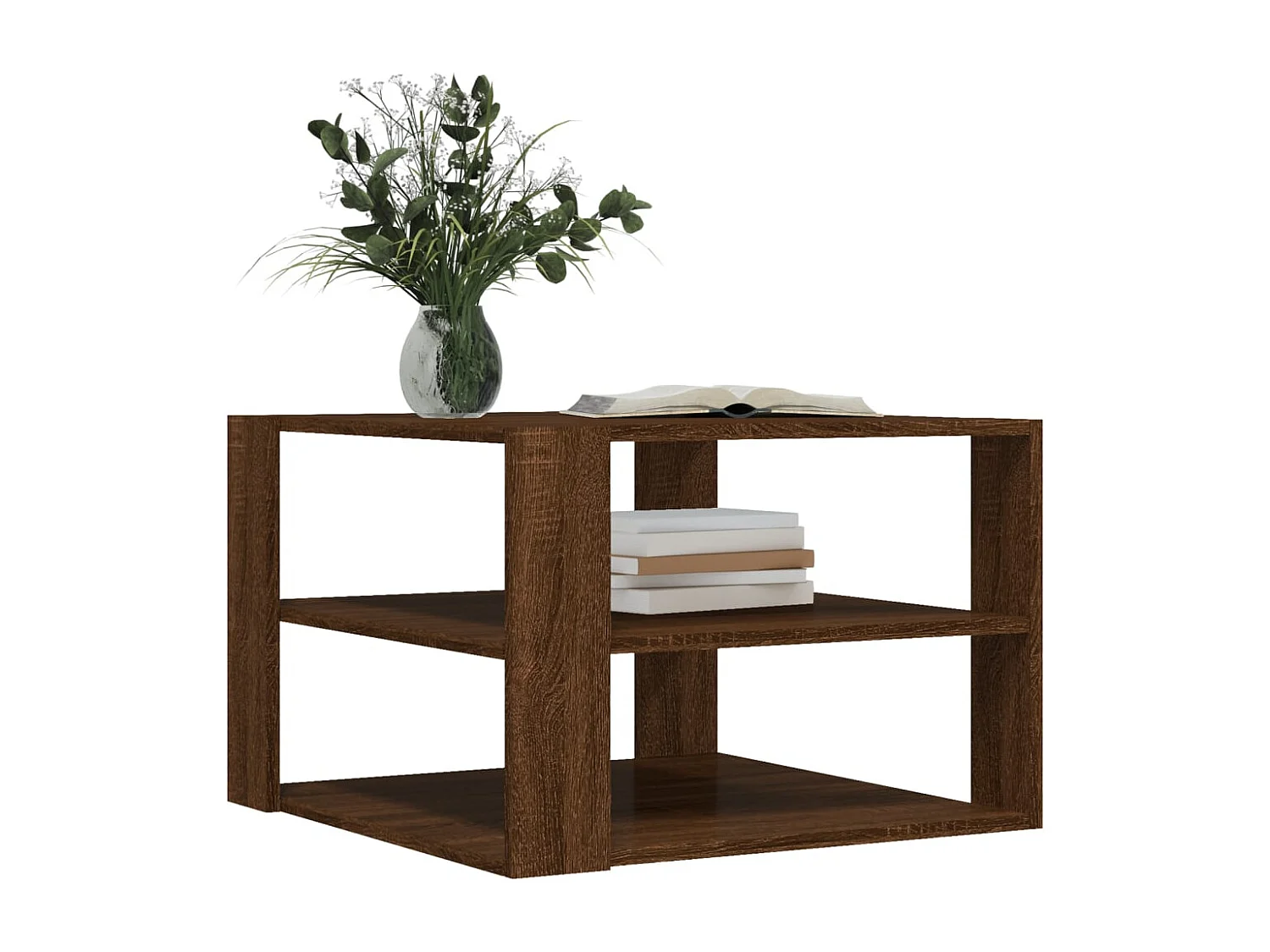 Table basse chêne marron 59,5x59,5x40 cm bois d'ingénierie