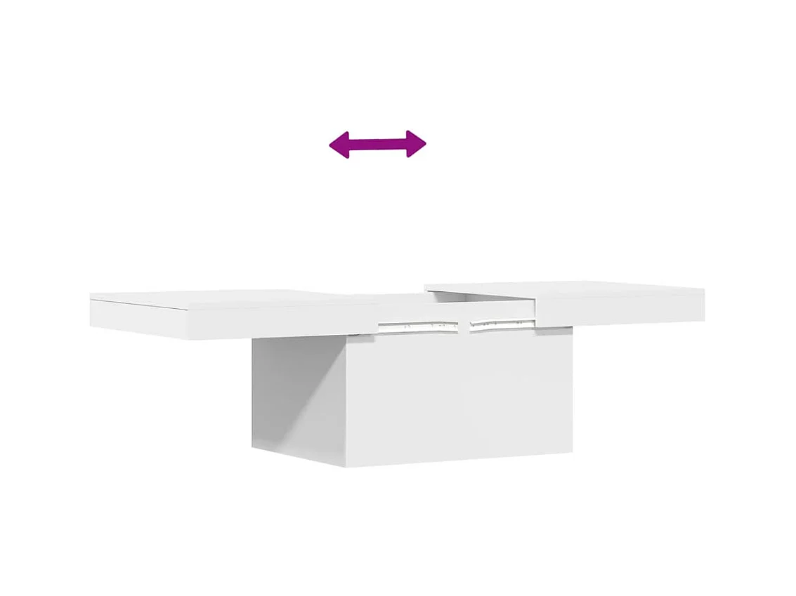 Table basse blanc 100x55x40 cm bois d'ingénierie