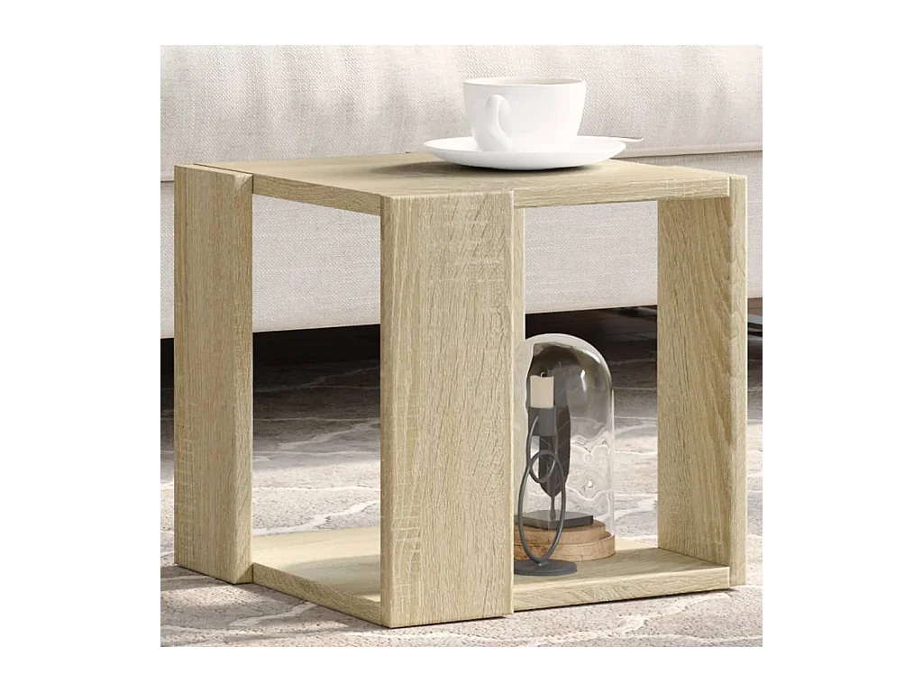 Mesa de centro madera de ingeniería roble Sonoma 32x32x30 cm