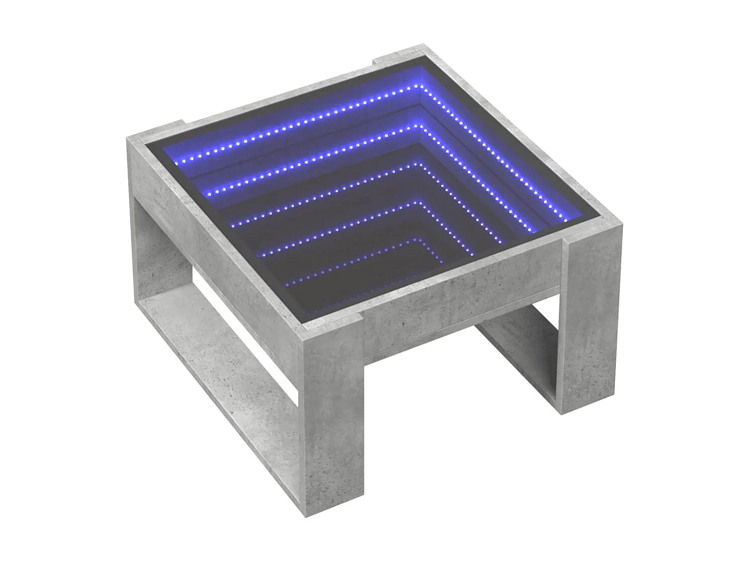 Table basse avec LED infini gris béton 50x53x30 cm