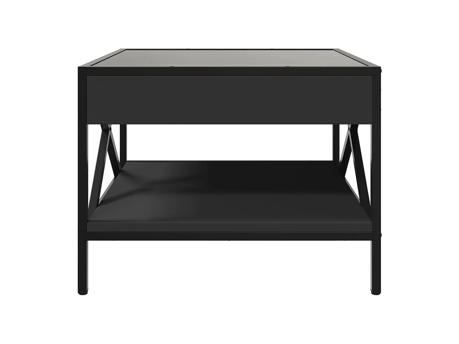 Table basse avec LED infini noir 50x50x38 cm