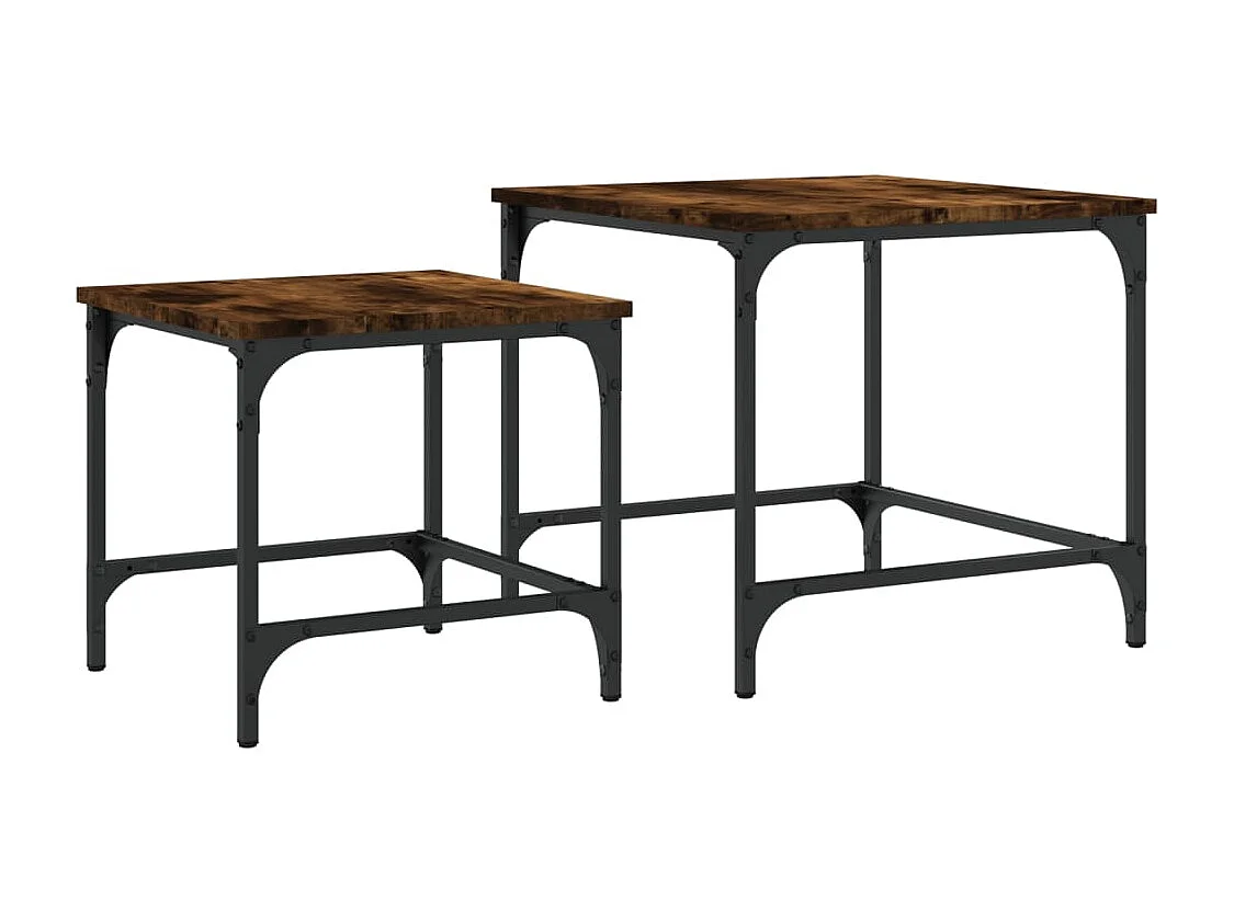 Tables basses gigognes 2 pcs chêne fumé bois d'ingénierie