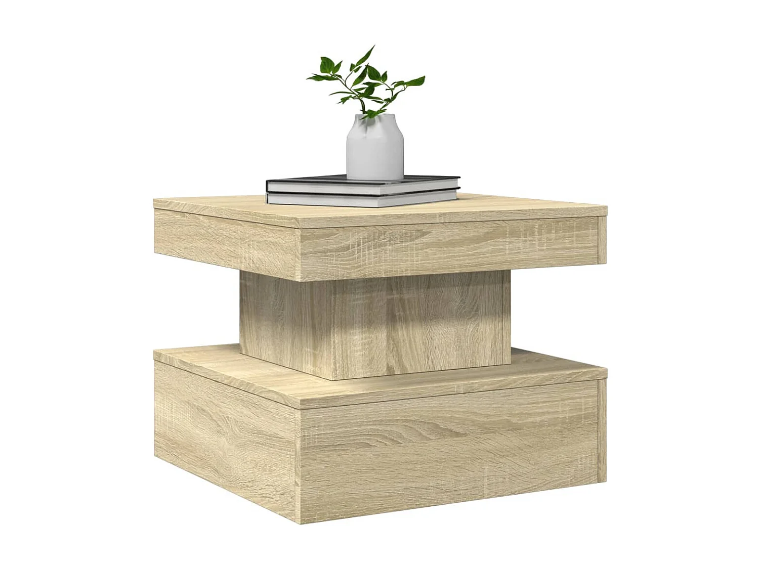 Table basse avec lumières LED chêne sonoma 50x50x40 cm