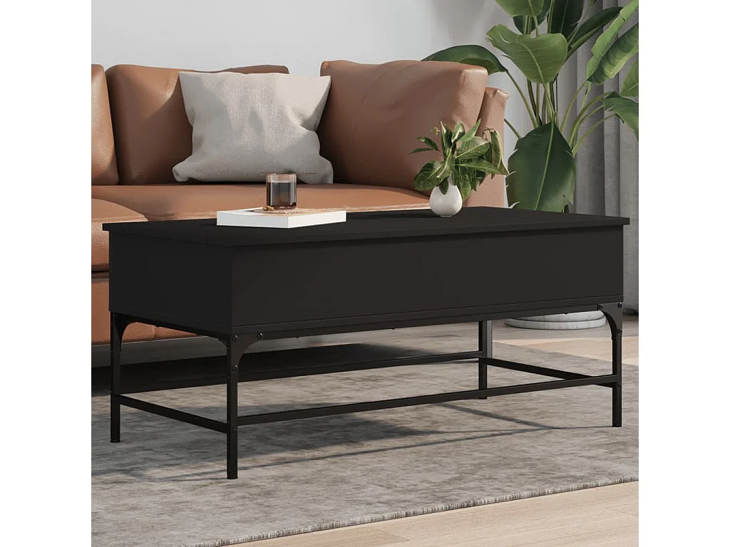 Mesa de centro 100x50x45 cm derivados de madeira/metal preto